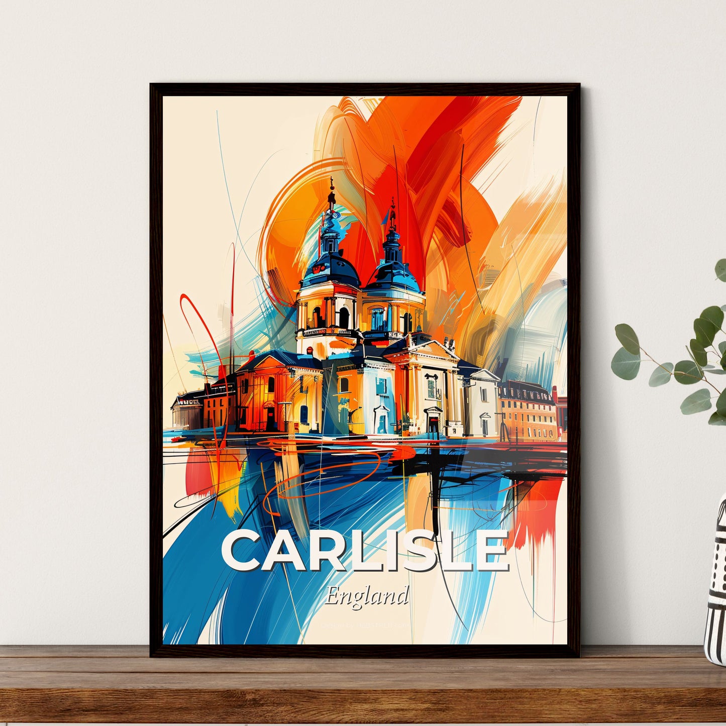 Vibrant Carlisle, England - A Painting Of A Building With Colorful Paint Splashes