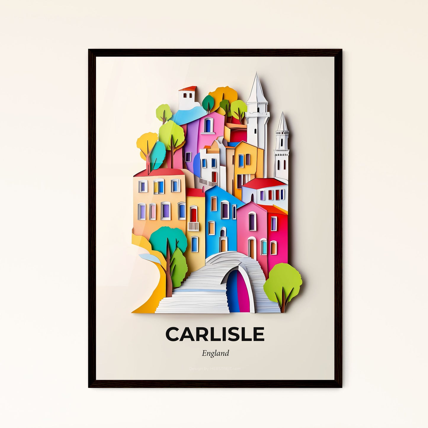 Vivid Carlisle, England - a paper cut of a city with a bridge