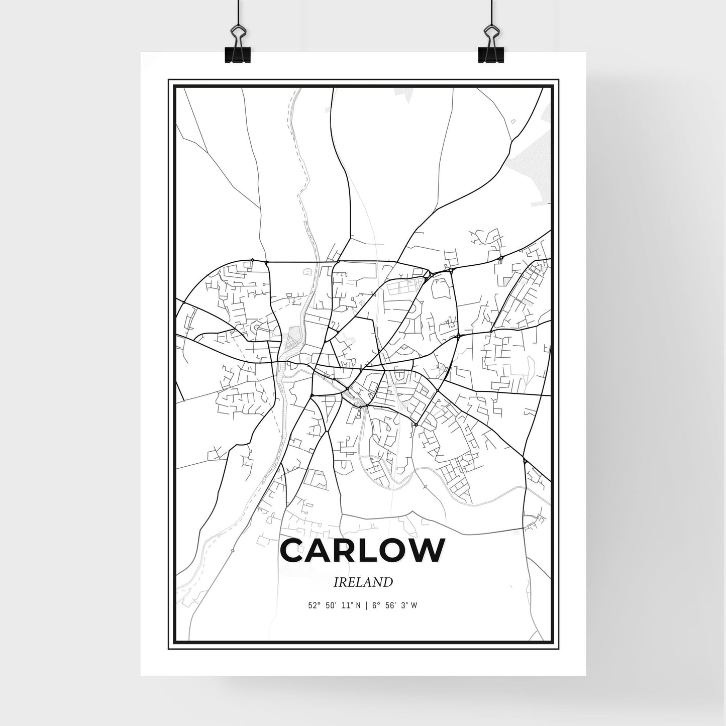 Carlow Ireland - Premium City Map Poster