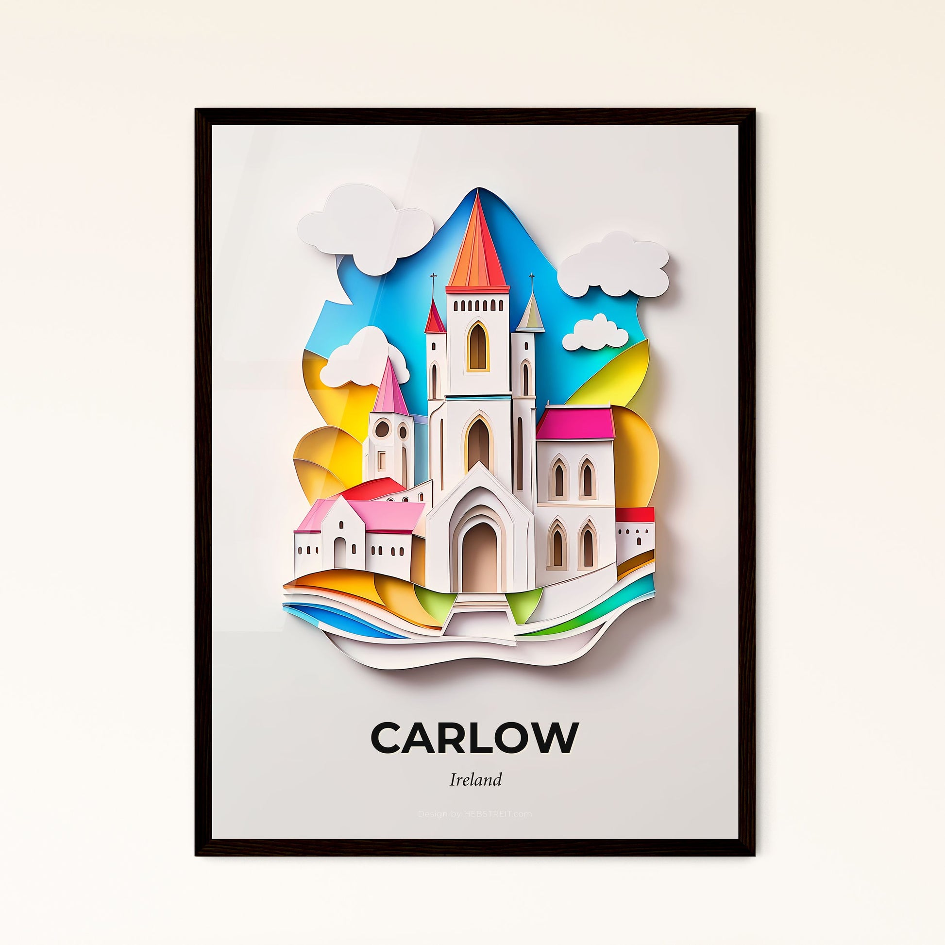 Vivid Carlow, Ireland - a paper cut of a church with a rainbow roof