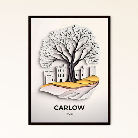 Vivid Carlow, Ireland - a paper cut of a castle with a tree