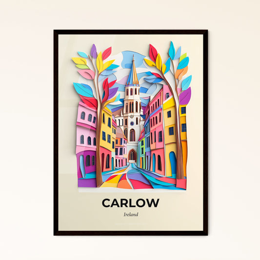 Vivid Carlow, Ireland - a paper cut of a city with a church