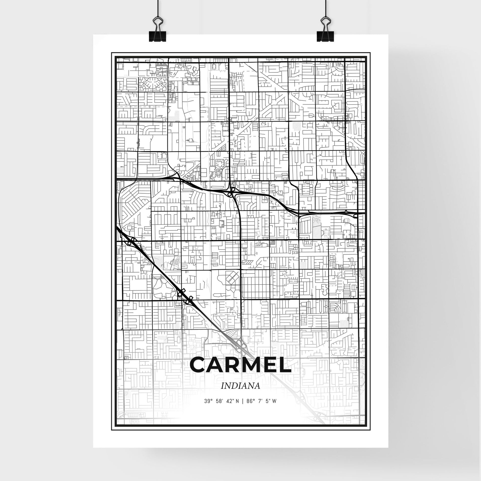 Carmel Indiana - Premium City Map Poster