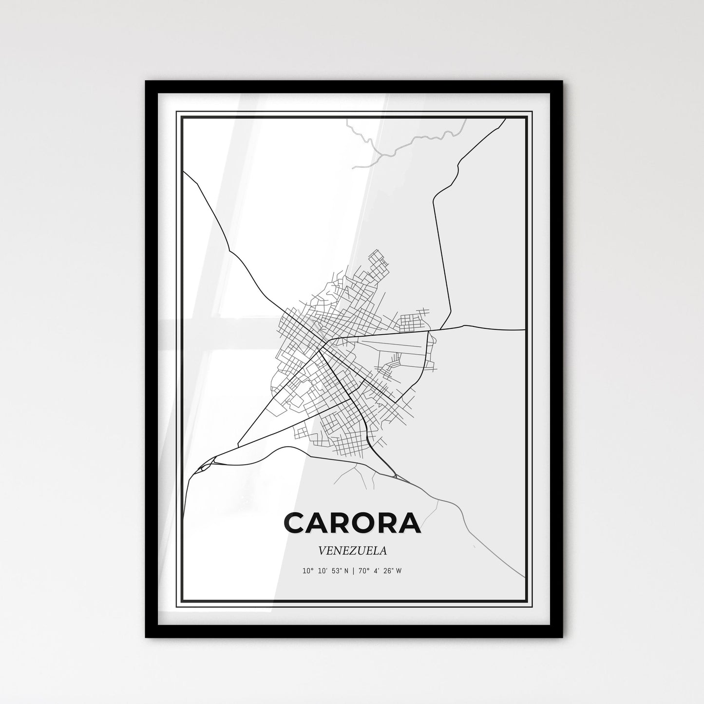 Carora Venezuela - Scandinavian Style City Map for Modern Home Decor