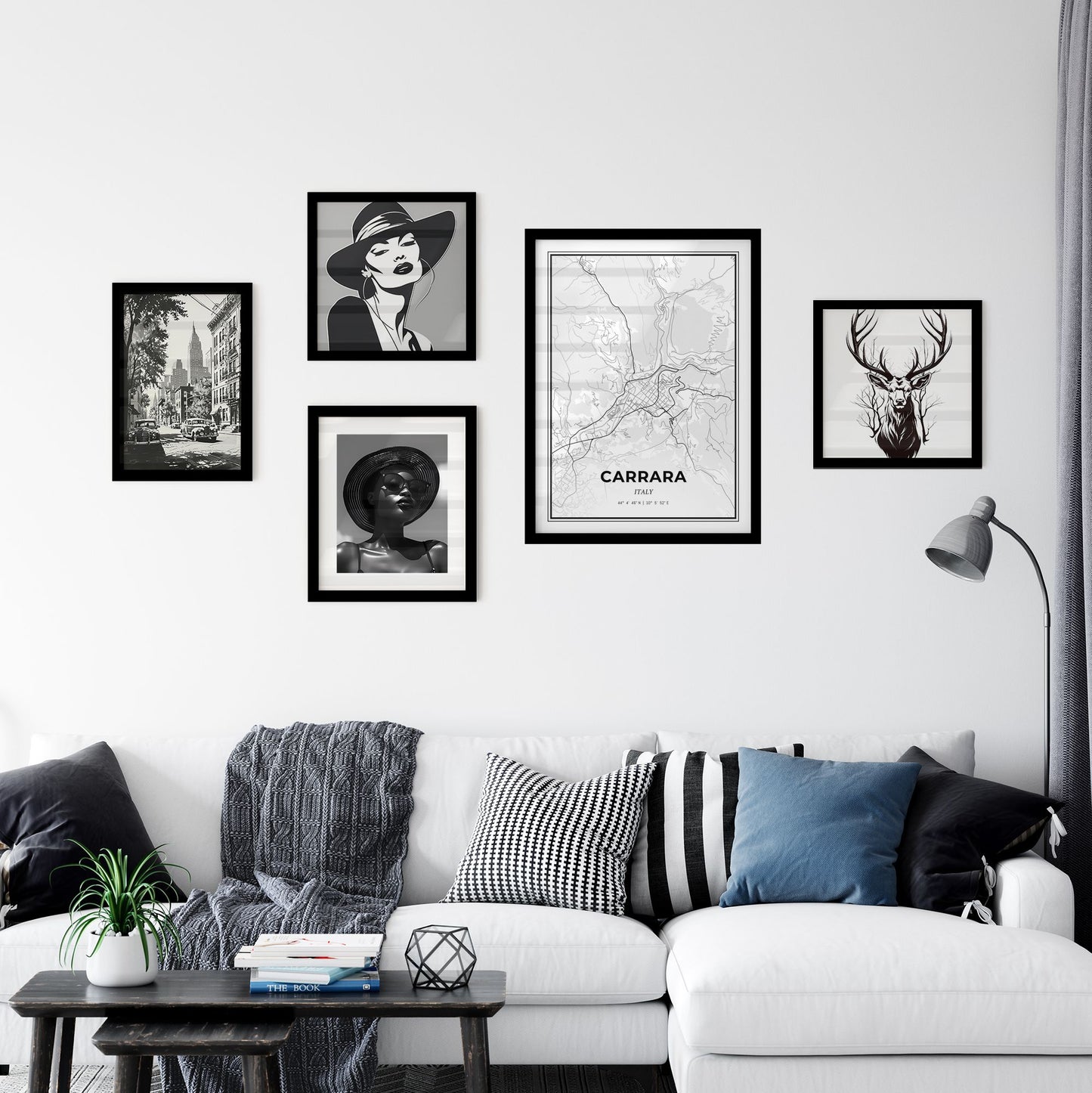 Carrara Italy - Minimal City Map Interior