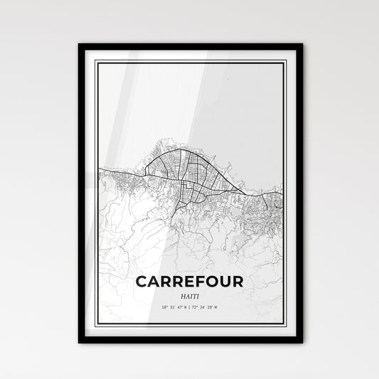 Carrefour Haiti - Scandinavian Style City Map for Modern Home Decor