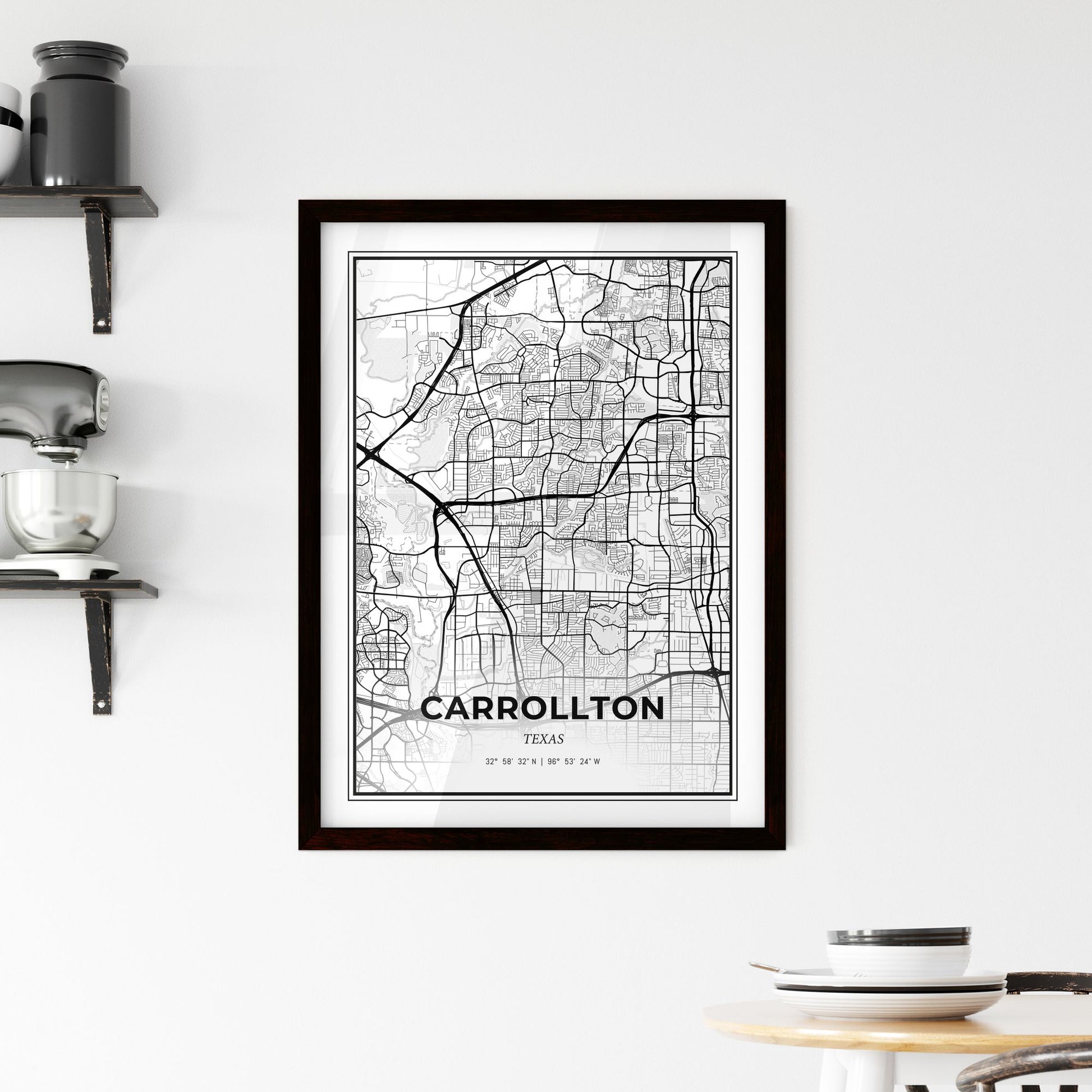 Carrollton Texas - Minimal City Map