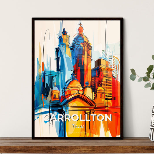 Vibrant Carrollton, Texas - A Colorful Cityscape With Buildings