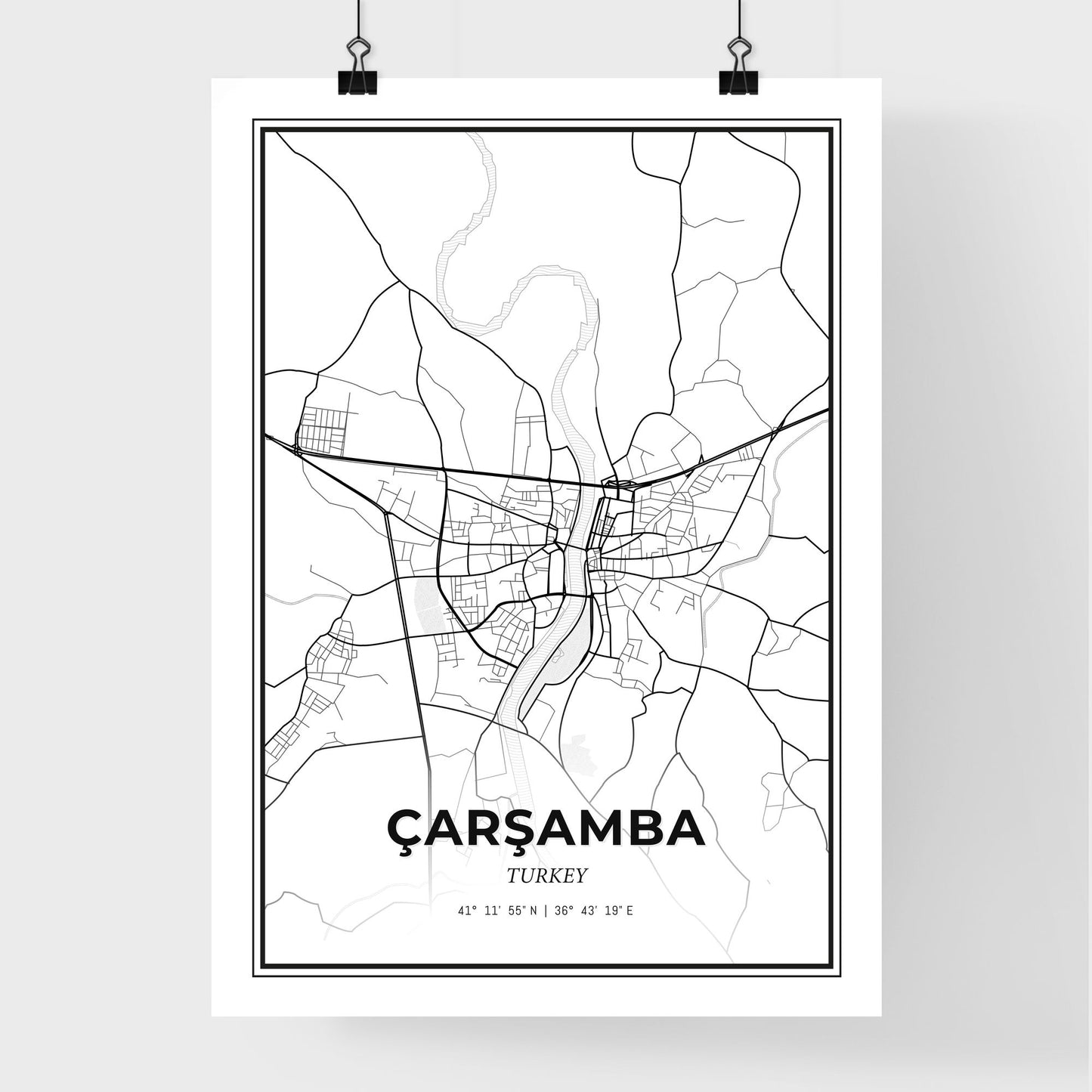 Çarşamba Turkey - Premium City Map Poster