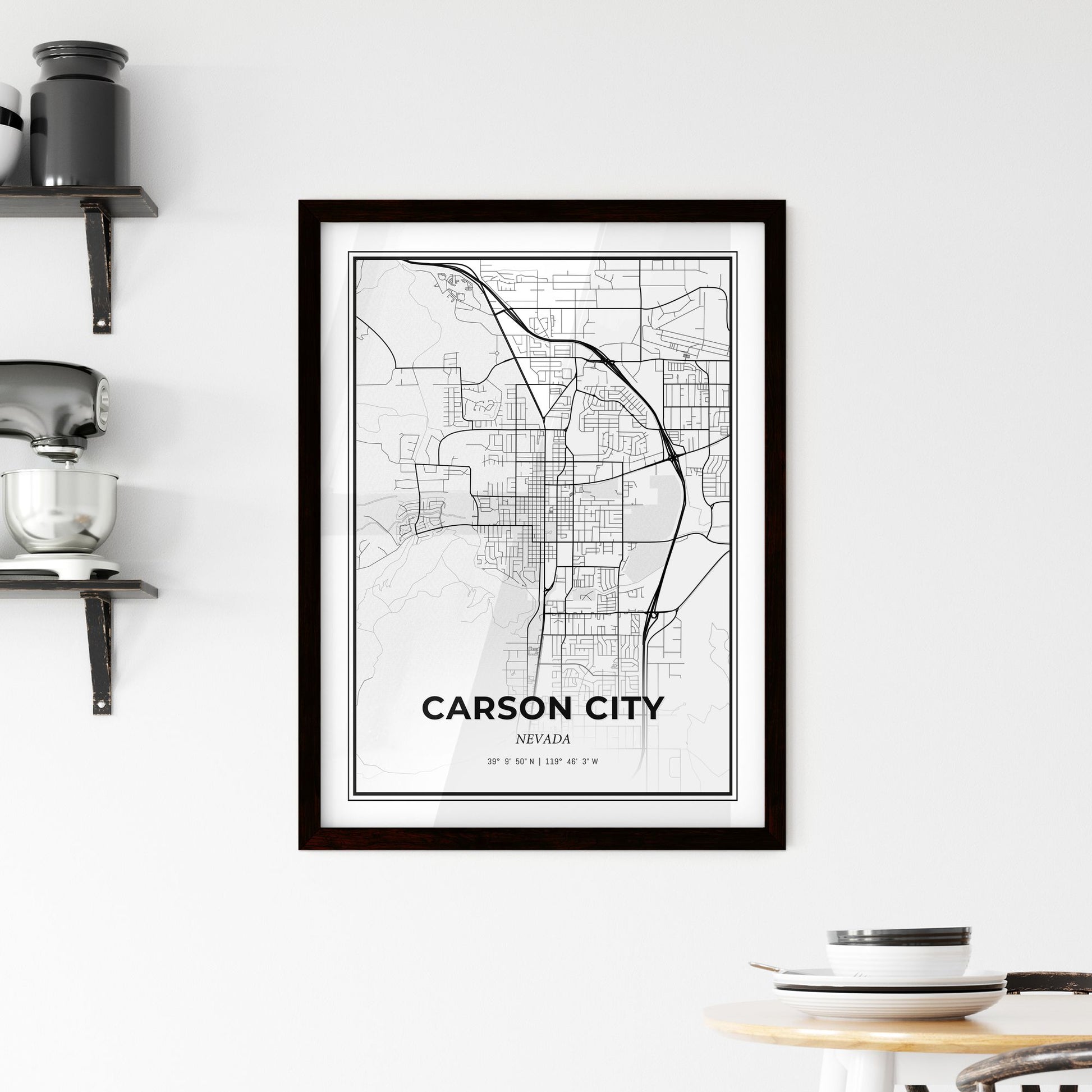 Carson City Nevada - Minimal City Map