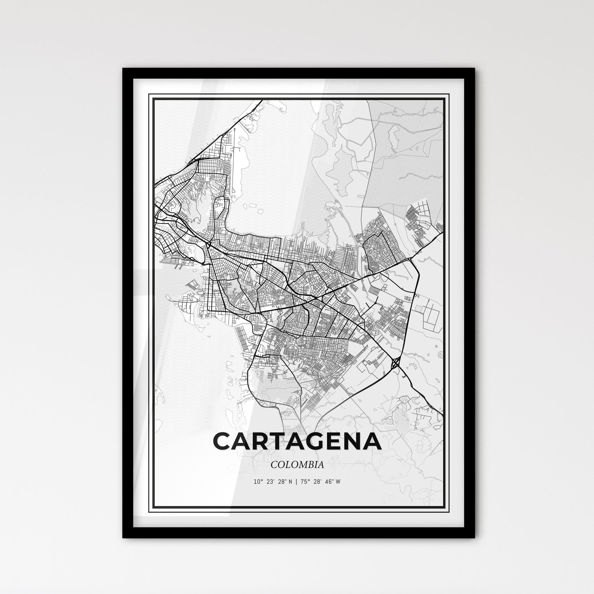 Cartagena Colombia - Scandinavian Style City Map for Modern Home Decor