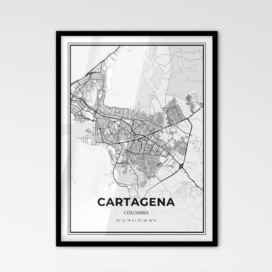 Cartagena Colombia - Scandinavian Style City Map for Modern Home Decor