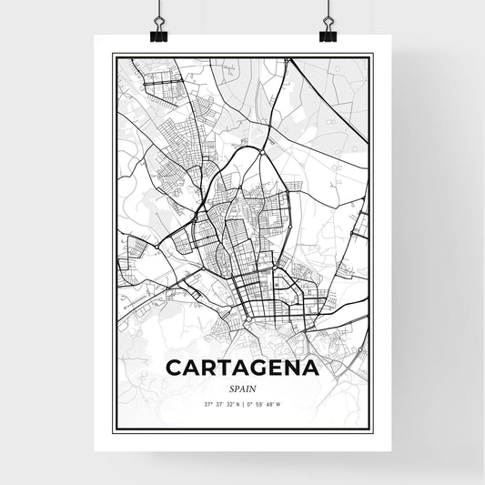 Cartagena Spain - Premium City Map Poster