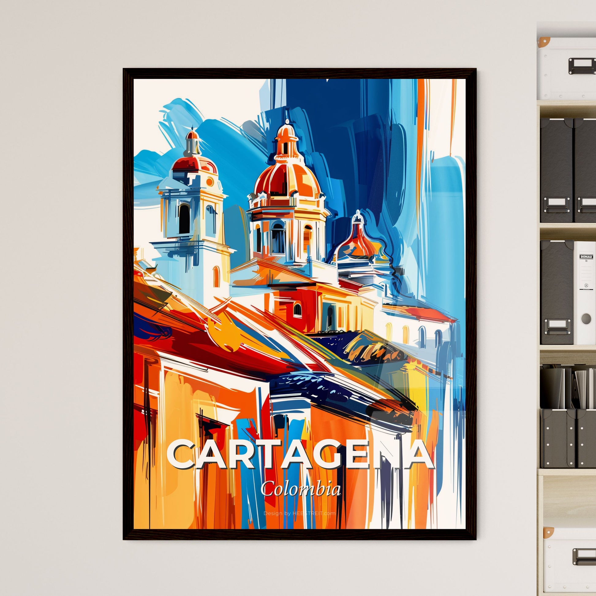 Vibrant Cartagena, Colombia - A Painting Of A Building With A Dome Shaped Roof