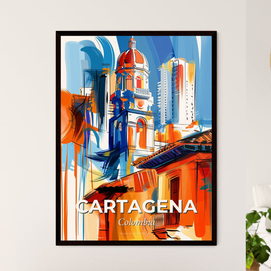 Vibrant Cartagena, Colombia - A Painting Of A Building With A Dome