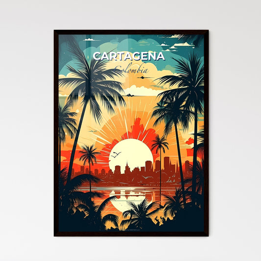 Vibrant City Skyline Art: Cartagena Colombia Sunset Painting Default Title