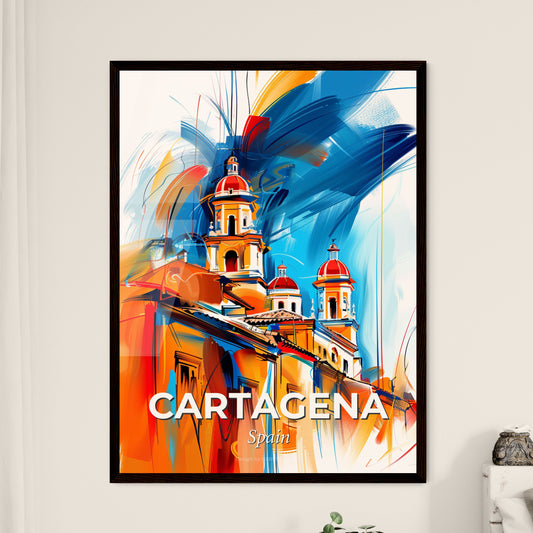 Vibrant Cartagena, Spain - A Painting Of A Building With A Dome On Top