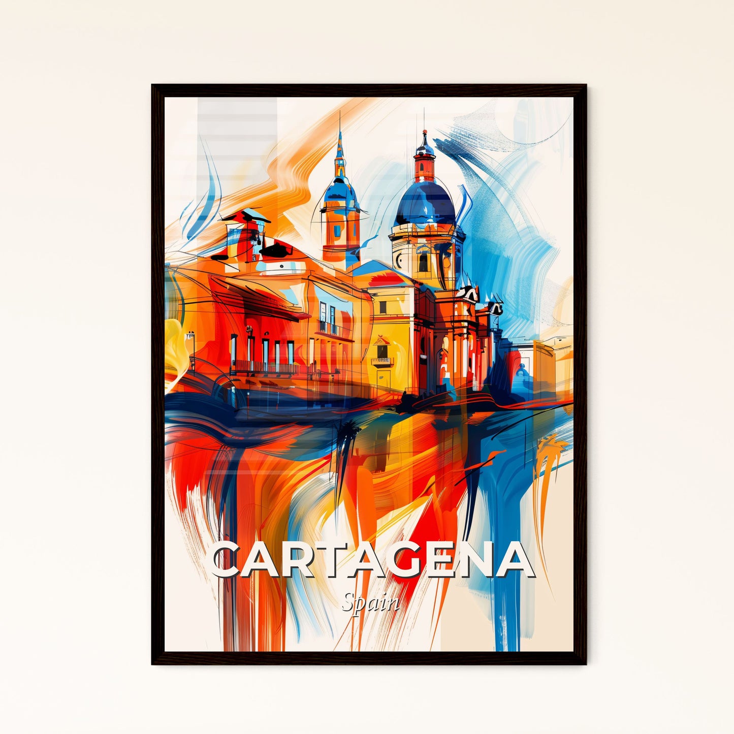 Vibrant Cartagena, Spain - A Painting Of A Building