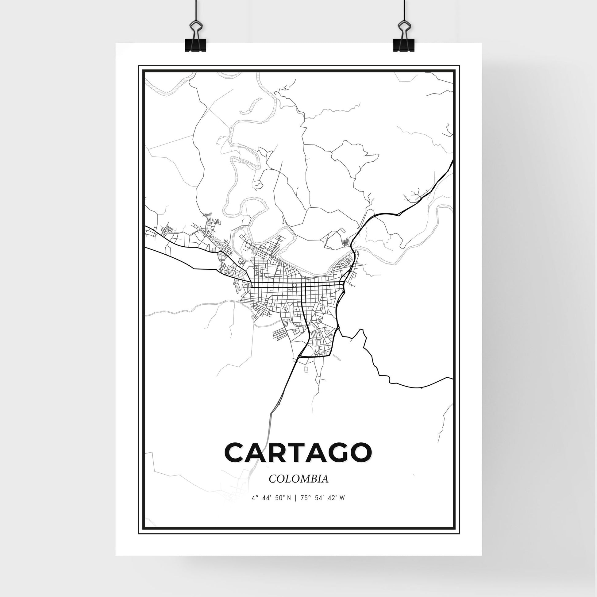 Cartago Colombia - Premium City Map Poster