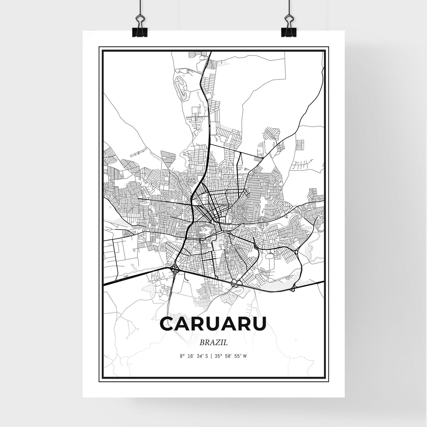 Caruaru Brazil - Premium City Map Poster