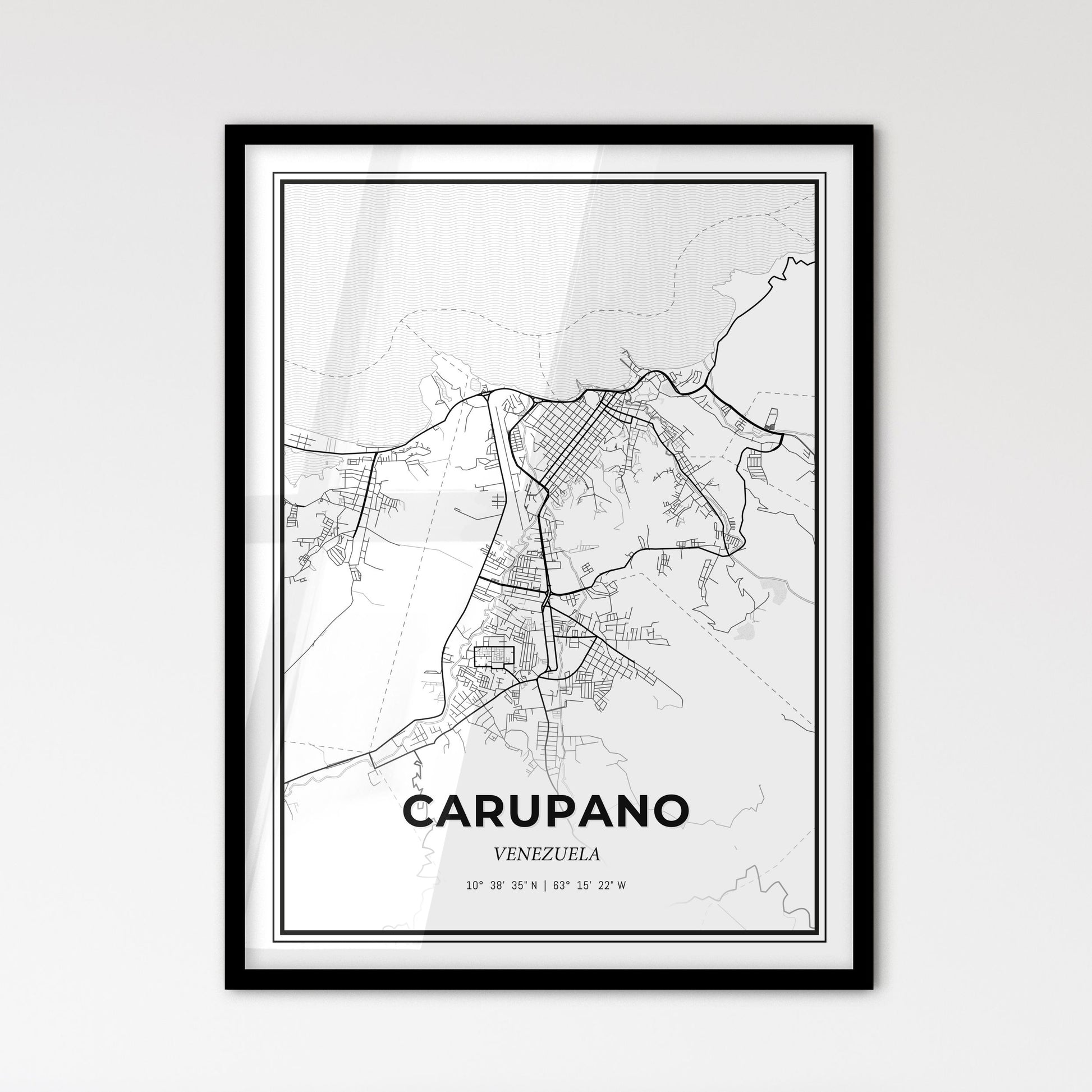 Carupano Venezuela - Scandinavian Style City Map for Modern Home Decor