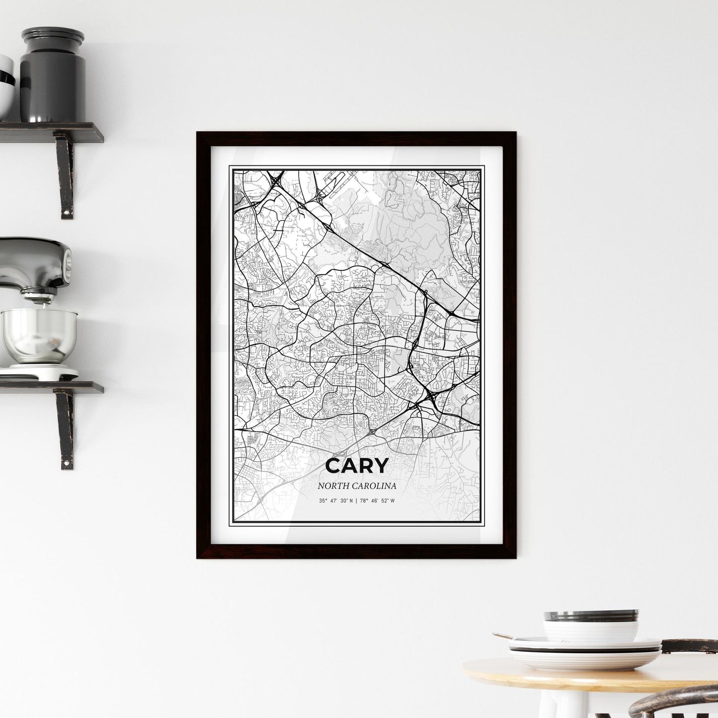 Cary North Carolina - Minimal City Map