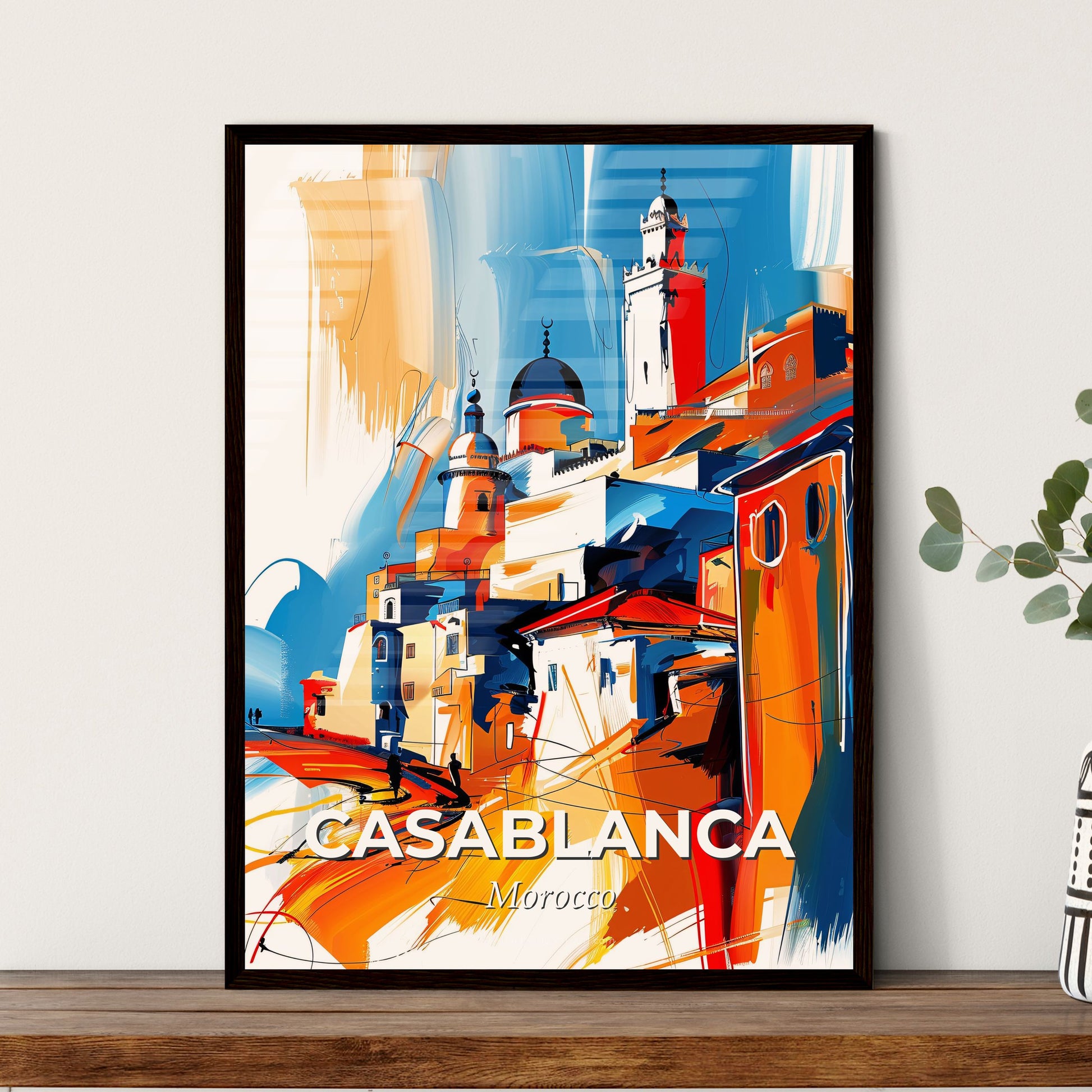 Vibrant Casablanca, Morocco - A Painting Of A City