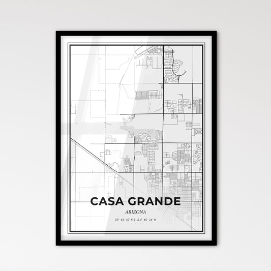 Casa Grande Arizona - Scandinavian Style City Map for Modern Home Decor