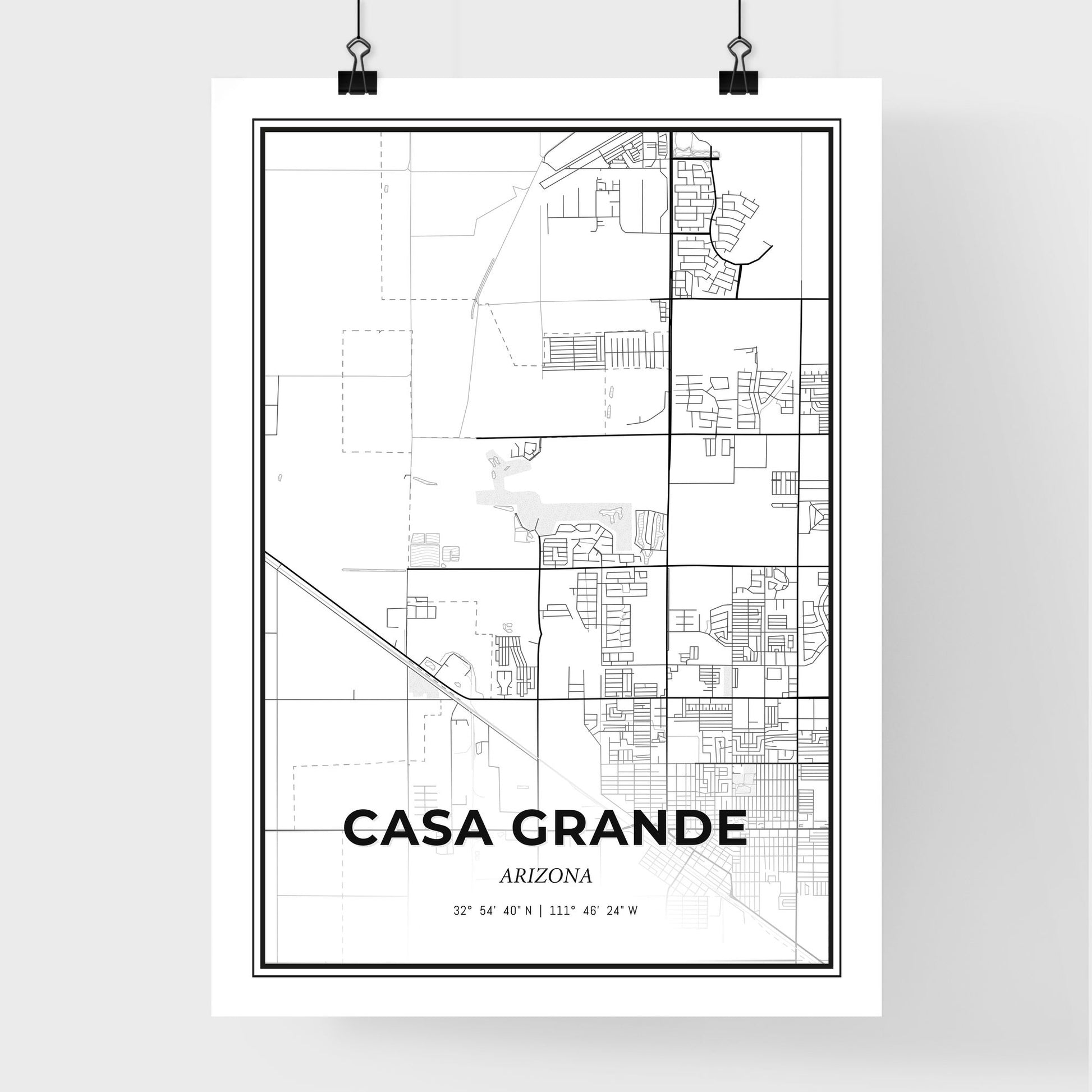 Casa Grande Arizona - Premium City Map Poster