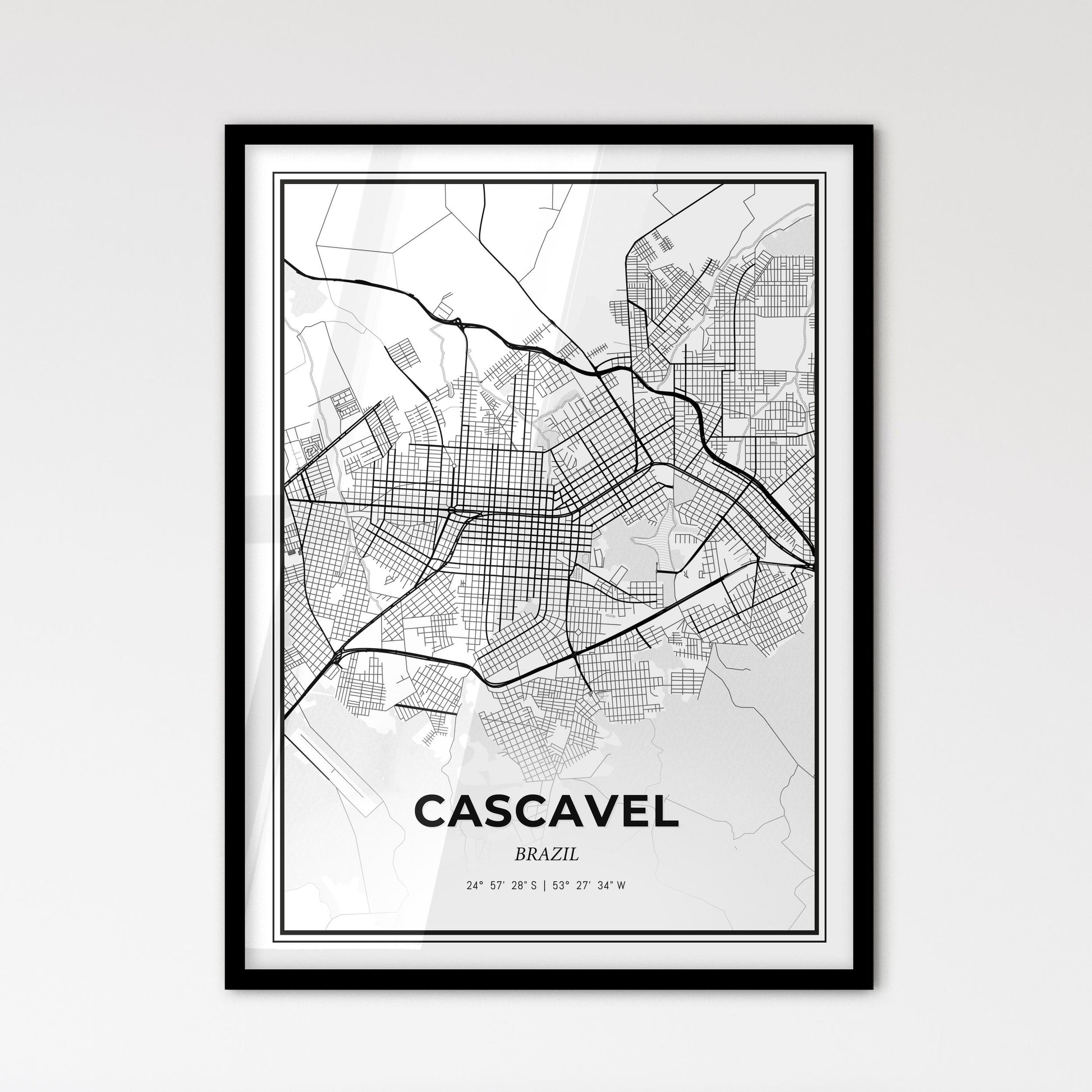 Cascavel Brazil - Scandinavian Style City Map for Modern Home Decor