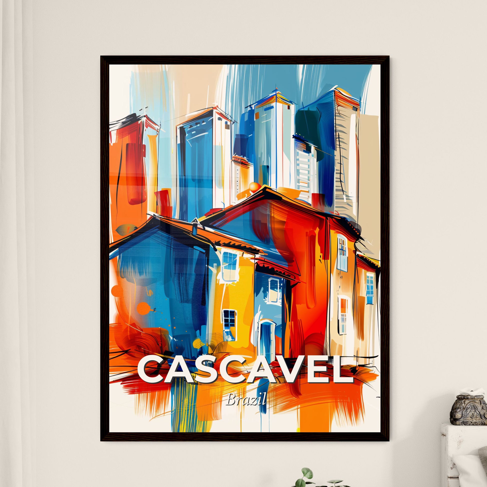 Vibrant Cascavel, Brazil - A Painting Of A Building