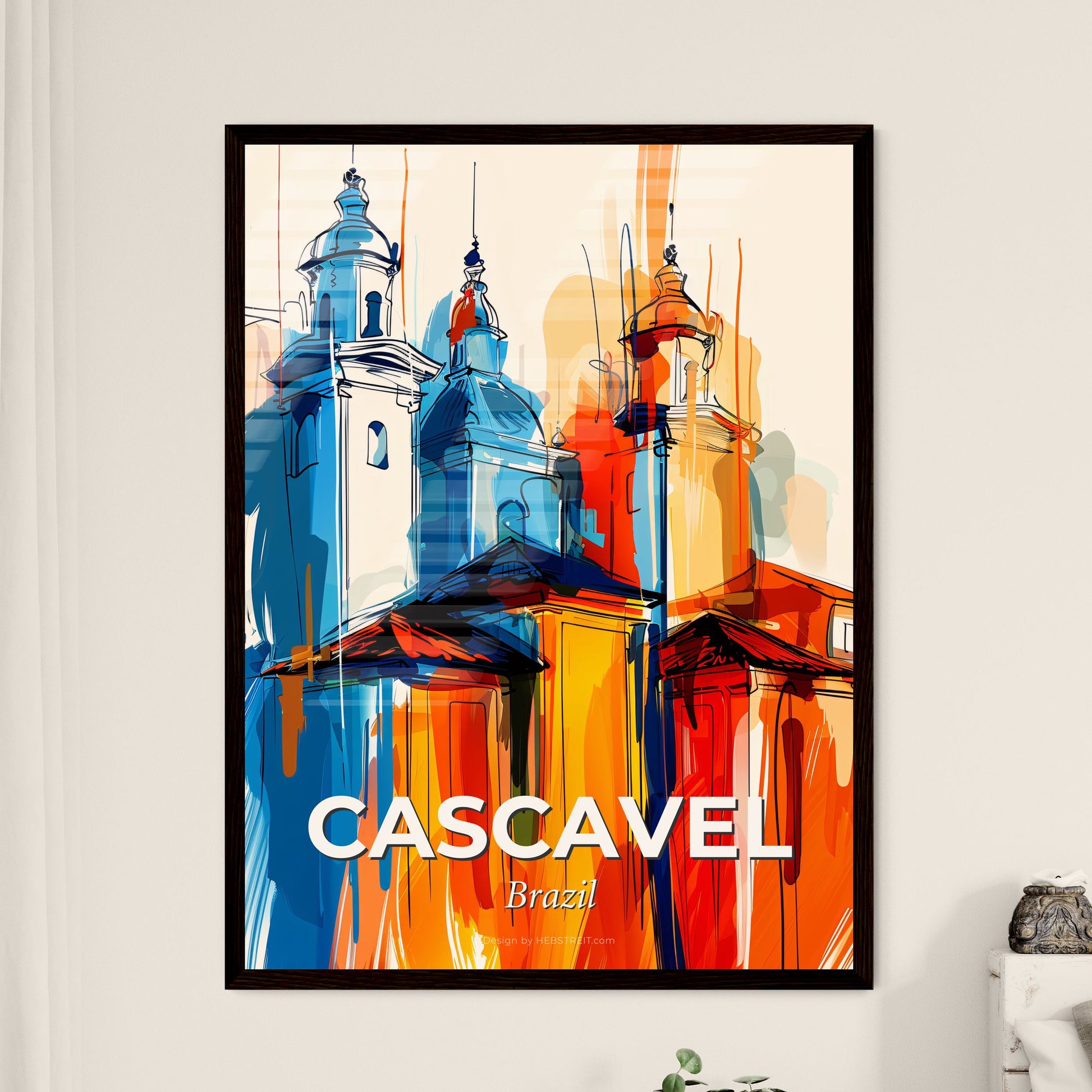 Vibrant Cascavel, Brazil - A Colorful Drawing Of A Building