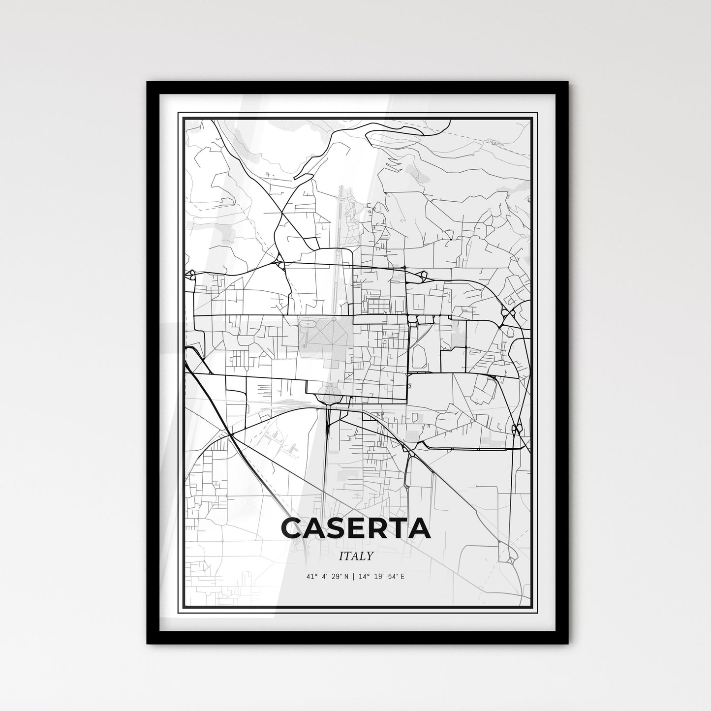 Caserta Italy - Scandinavian Style City Map for Modern Home Decor