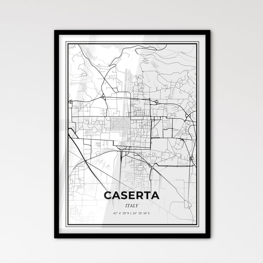 Caserta Italy - Scandinavian Style City Map for Modern Home Decor