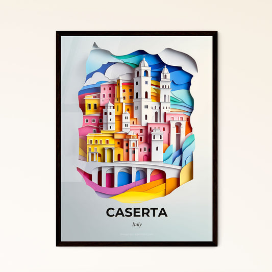 Vivid Caserta, Italy - a paper cut of a city with a bridge