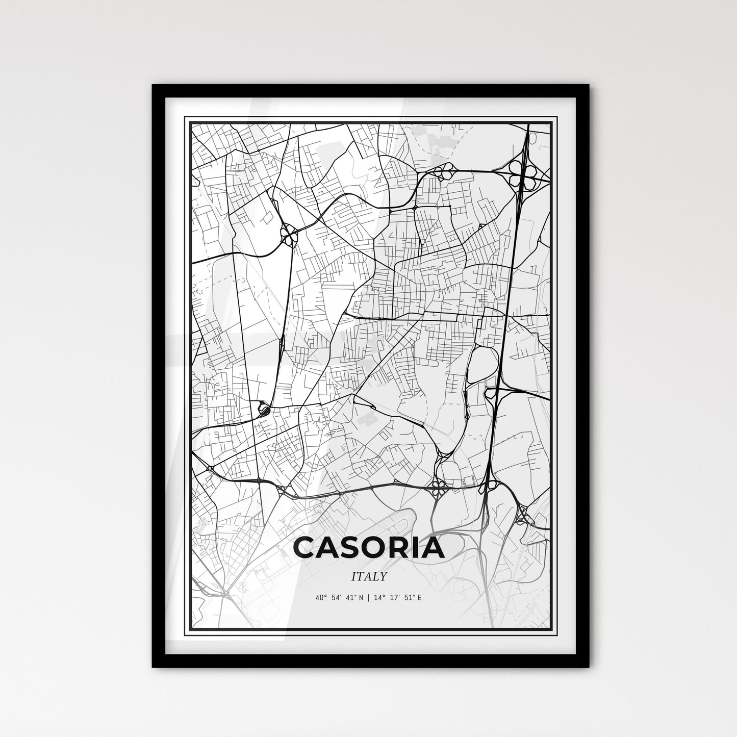 Casoria Italy - Scandinavian Style City Map for Modern Home Decor