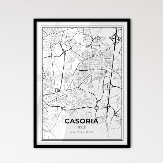 Casoria Italy - Scandinavian Style City Map for Modern Home Decor