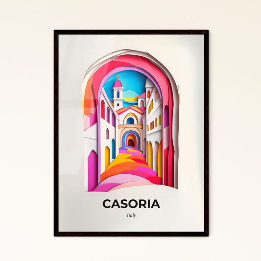 Vivid Casoria, Italy - a paper cut of a church with a clock