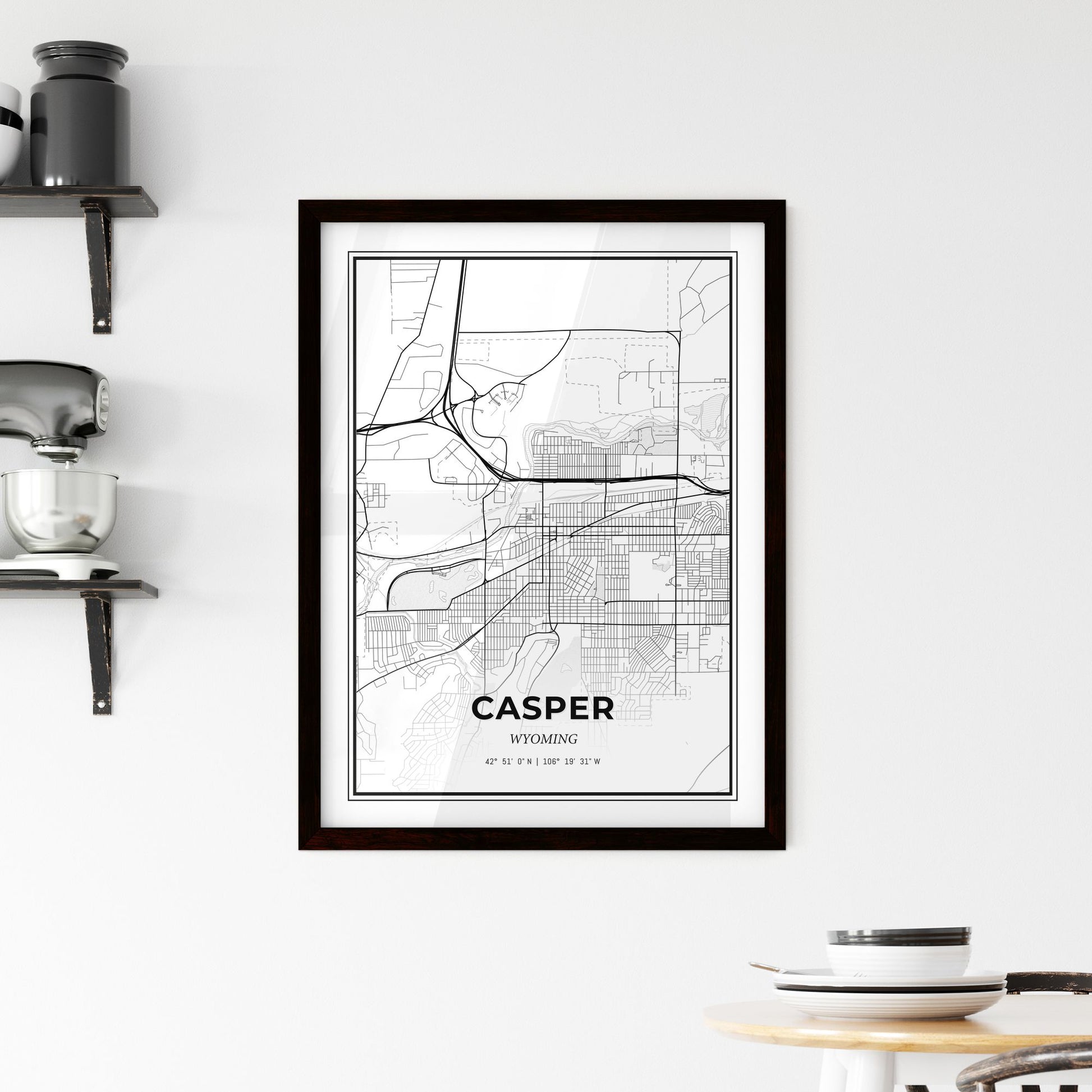 Casper Wyoming - Minimal City Map