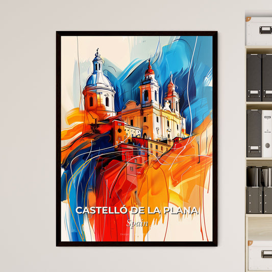 Vibrant Castelló De La Plana, Spain - A Painting Of A Building With Towers