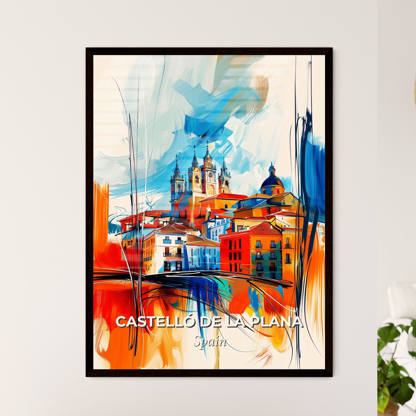 Vibrant Castelló De La Plana, Spain - A Painting Of A City