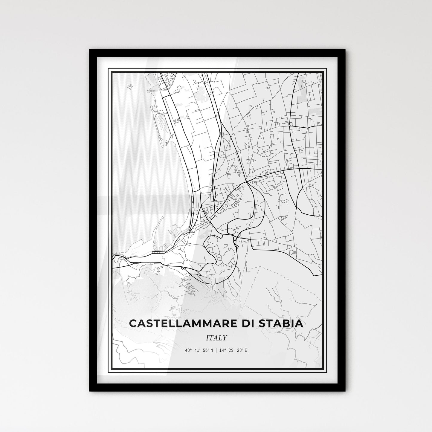 Castellammare di Stabia Italy - Scandinavian Style City Map for Modern Home Decor