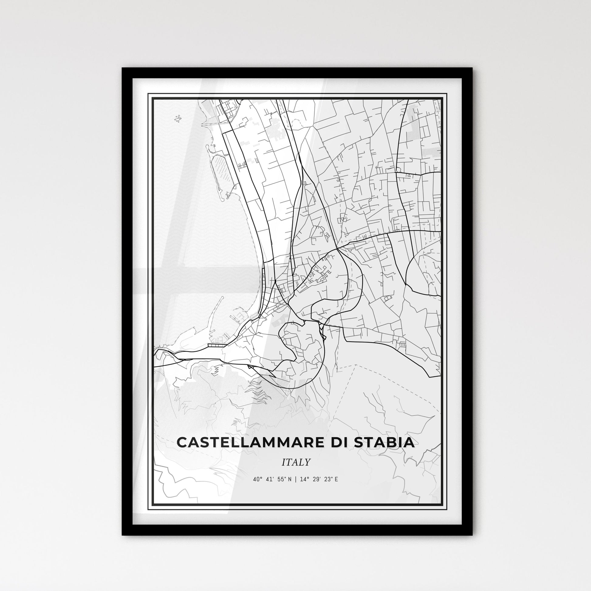 Castellammare di Stabia Italy - Scandinavian Style City Map for Modern Home Decor