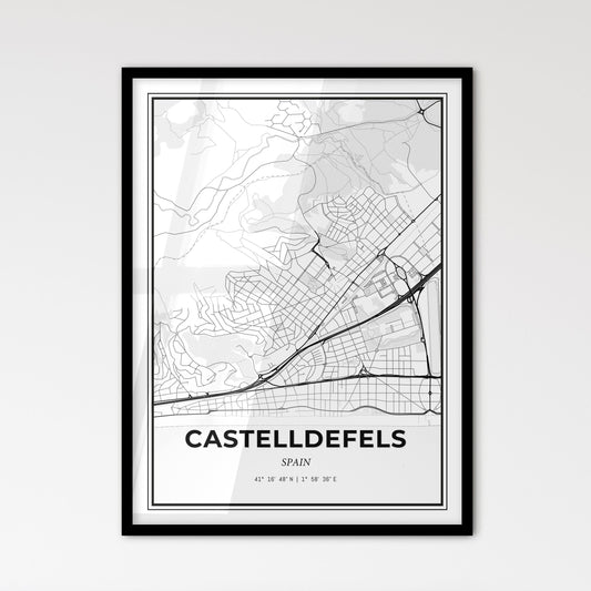 Castelldefels Spain - Scandinavian Style City Map for Modern Home Decor