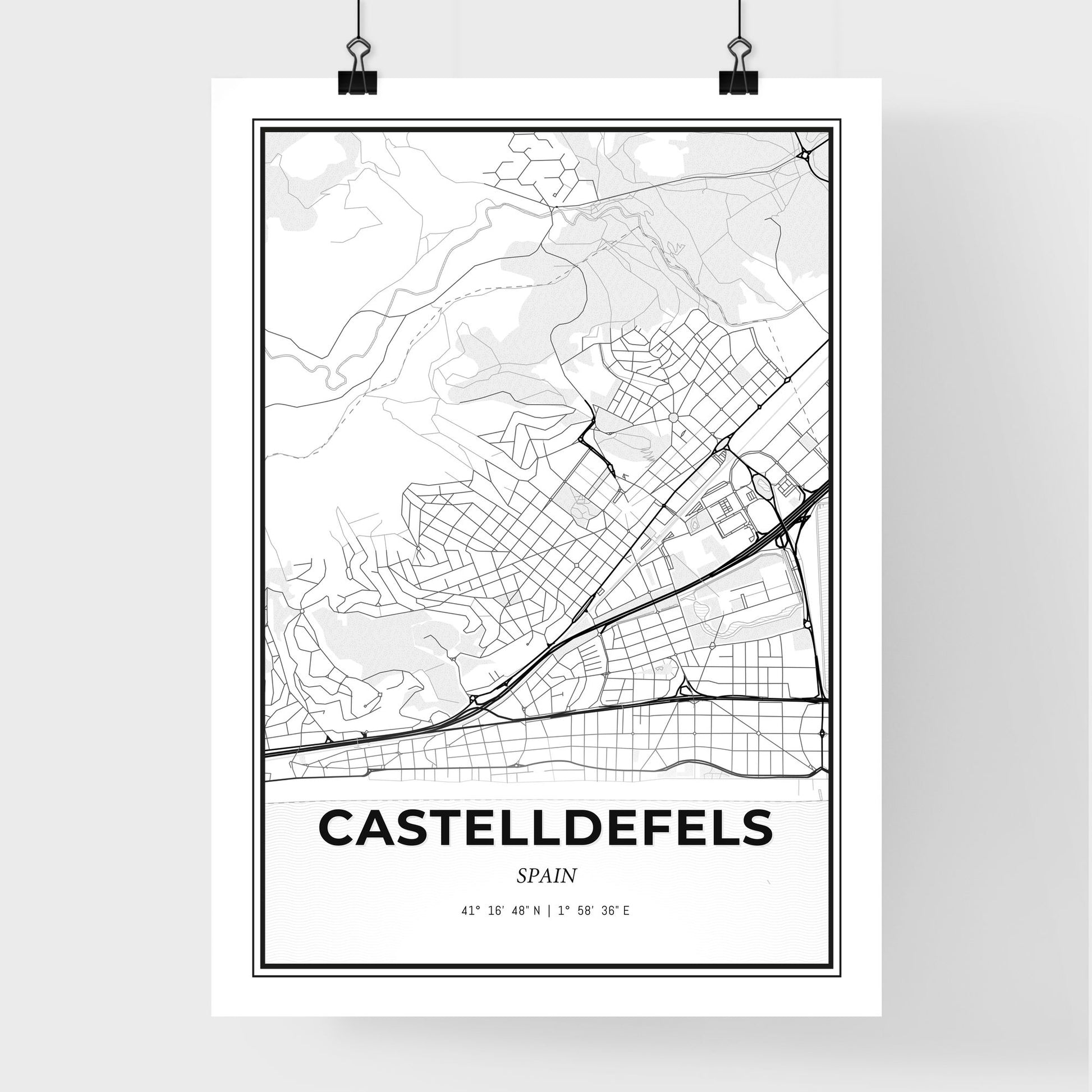 Castelldefels Spain - Premium City Map Poster