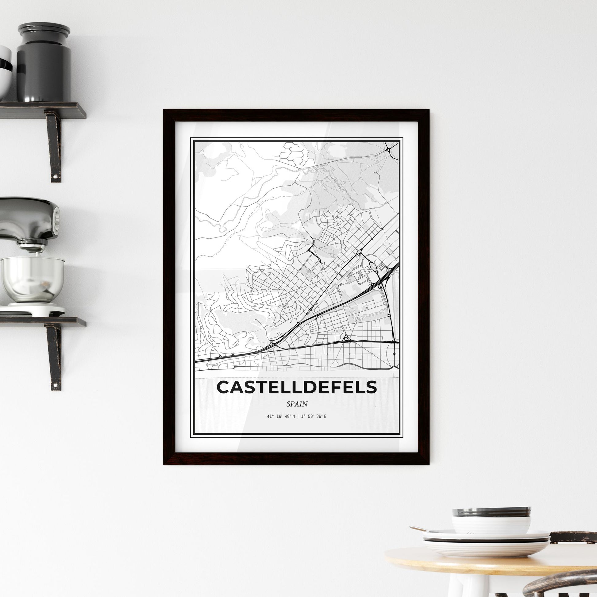 Castelldefels Spain - Minimal City Map