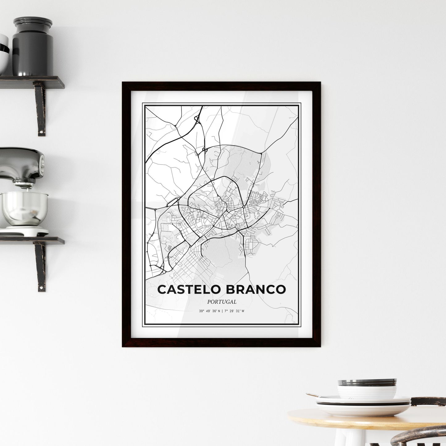 Castelo Branco Portugal - Minimal City Map