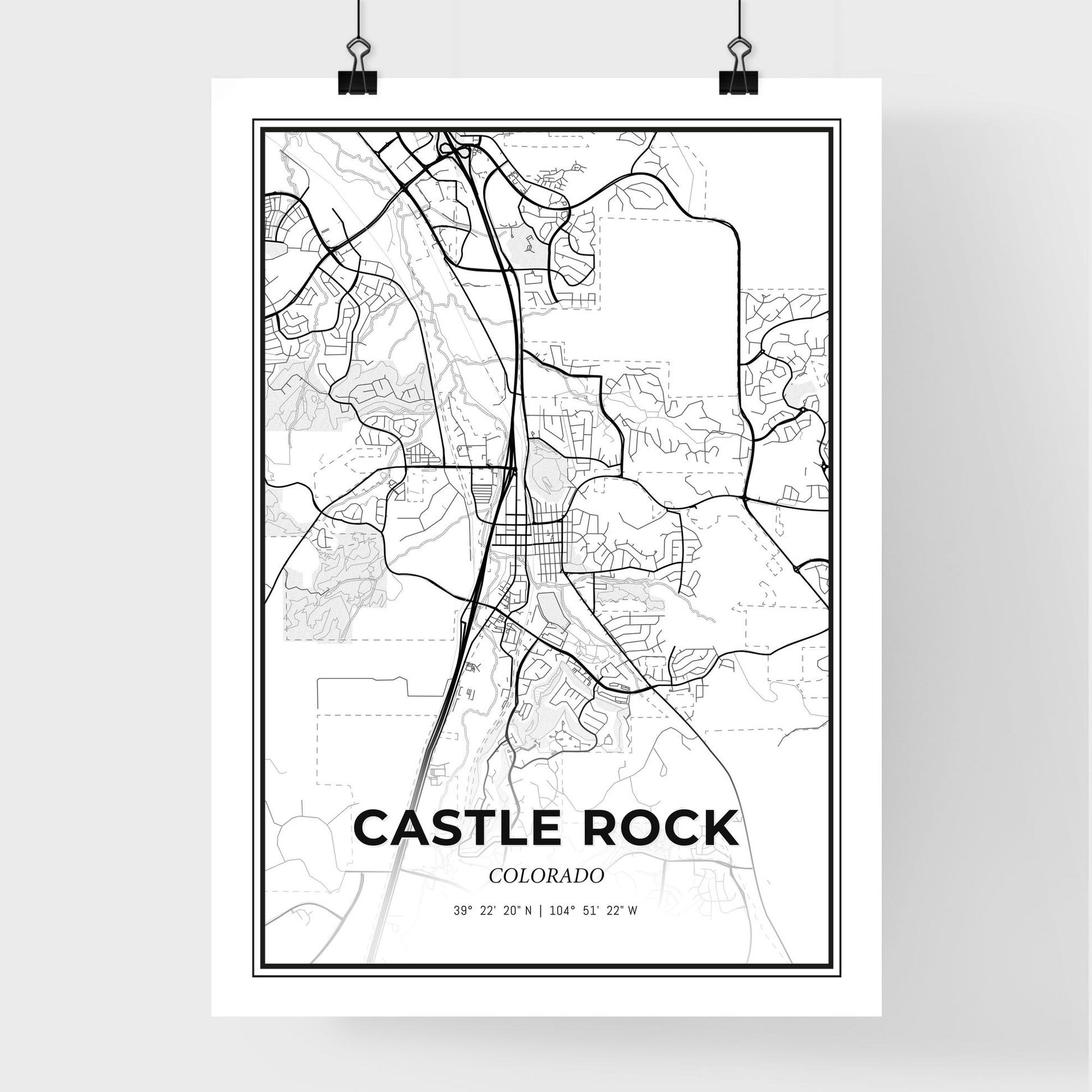 Castle Rock Colorado - Premium City Map Poster