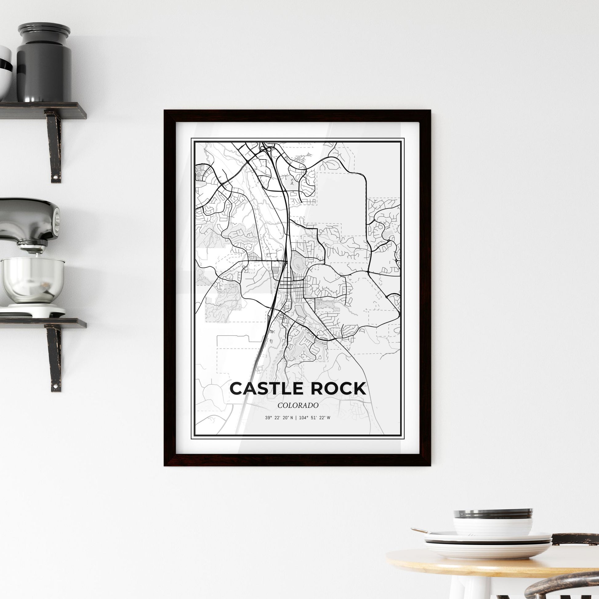 Castle Rock Colorado - Minimal City Map