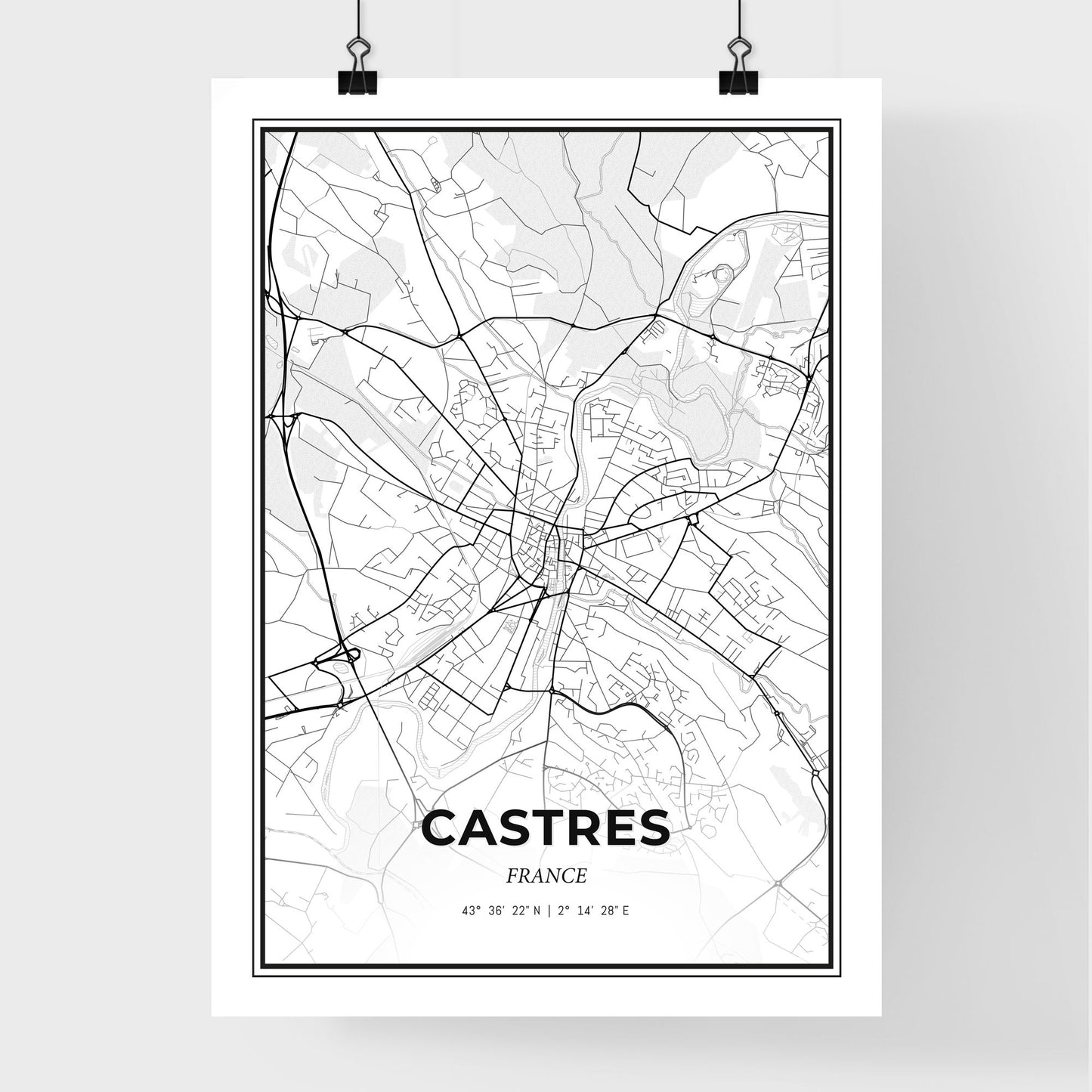 Castres France - Premium City Map Poster